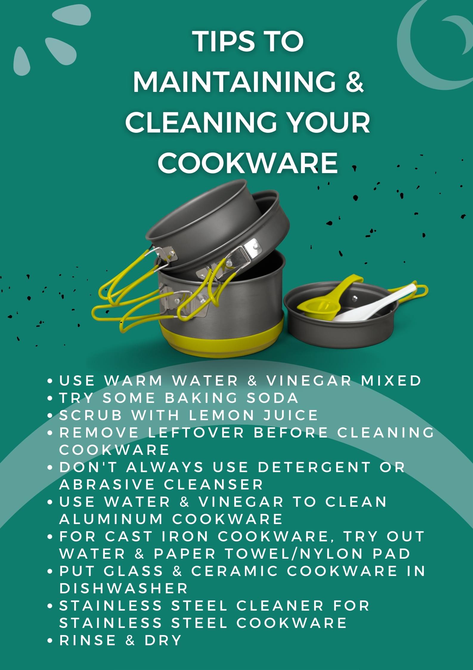 Tips to Maintaining & Cleaning Your Cookware